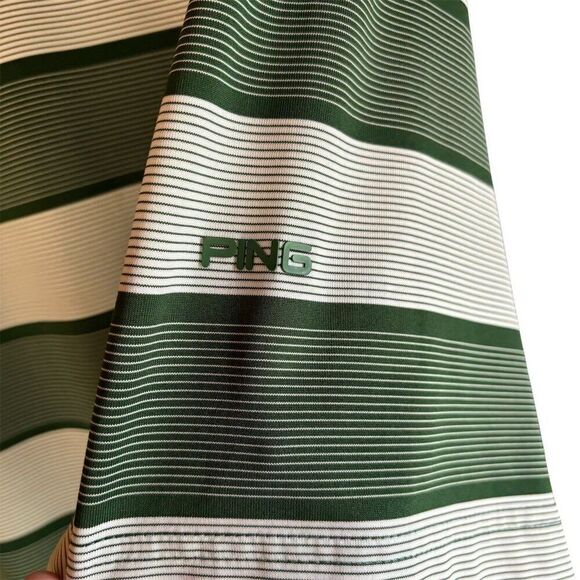 PING Baylor Bears Men's 2XL Green Striped Golf Polo Shirt - Picture 6 of 6